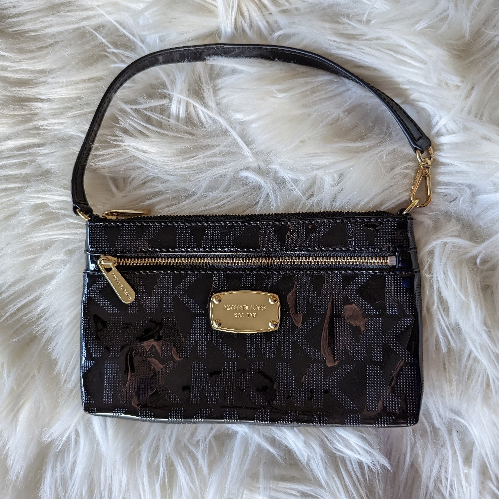 Michael Kors black patent wristlet purse - Picture 3 of 7